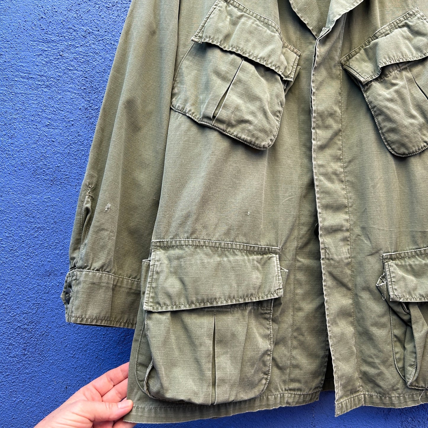 vintage tropical combat military jacket