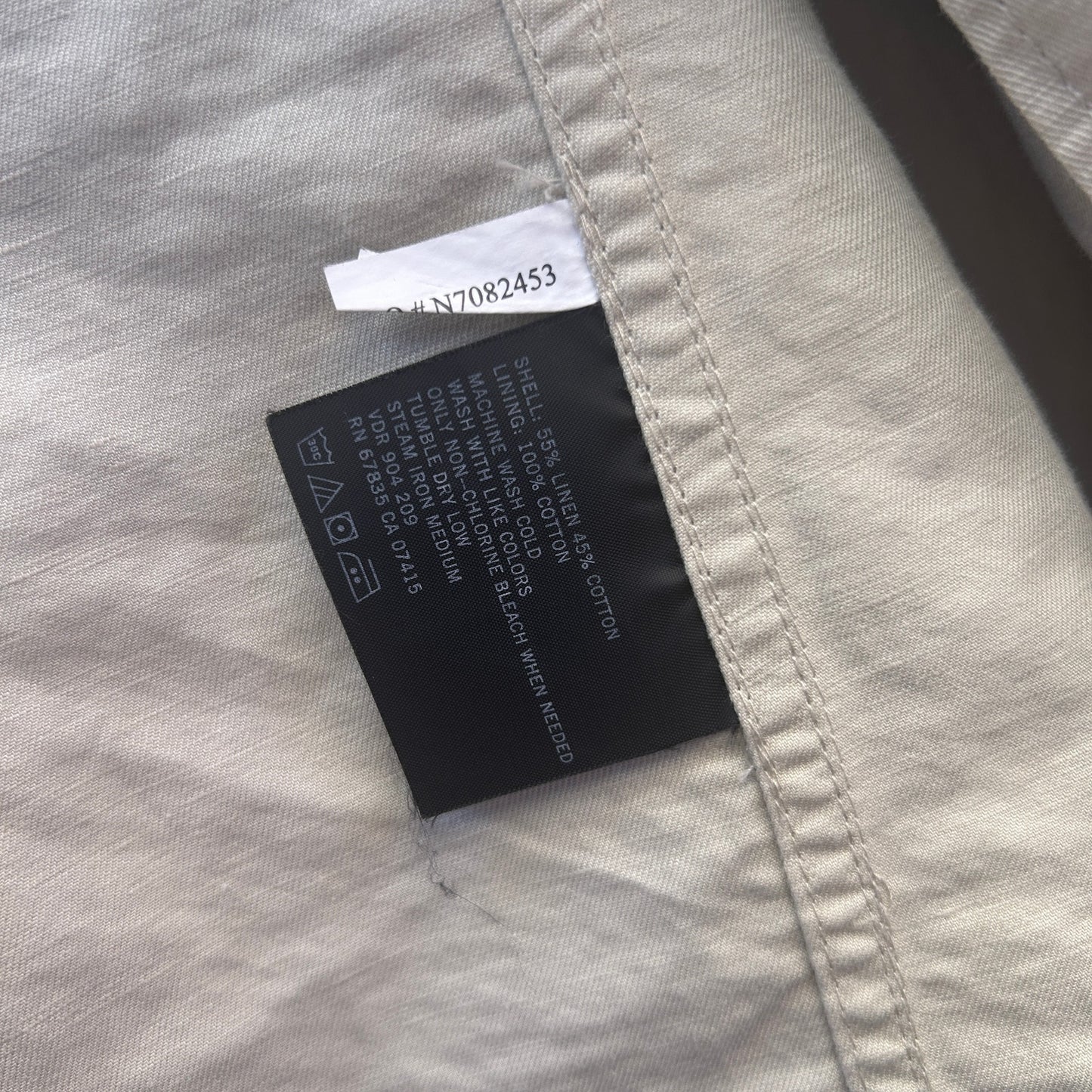 nautica beige cotton linen blend chore coat