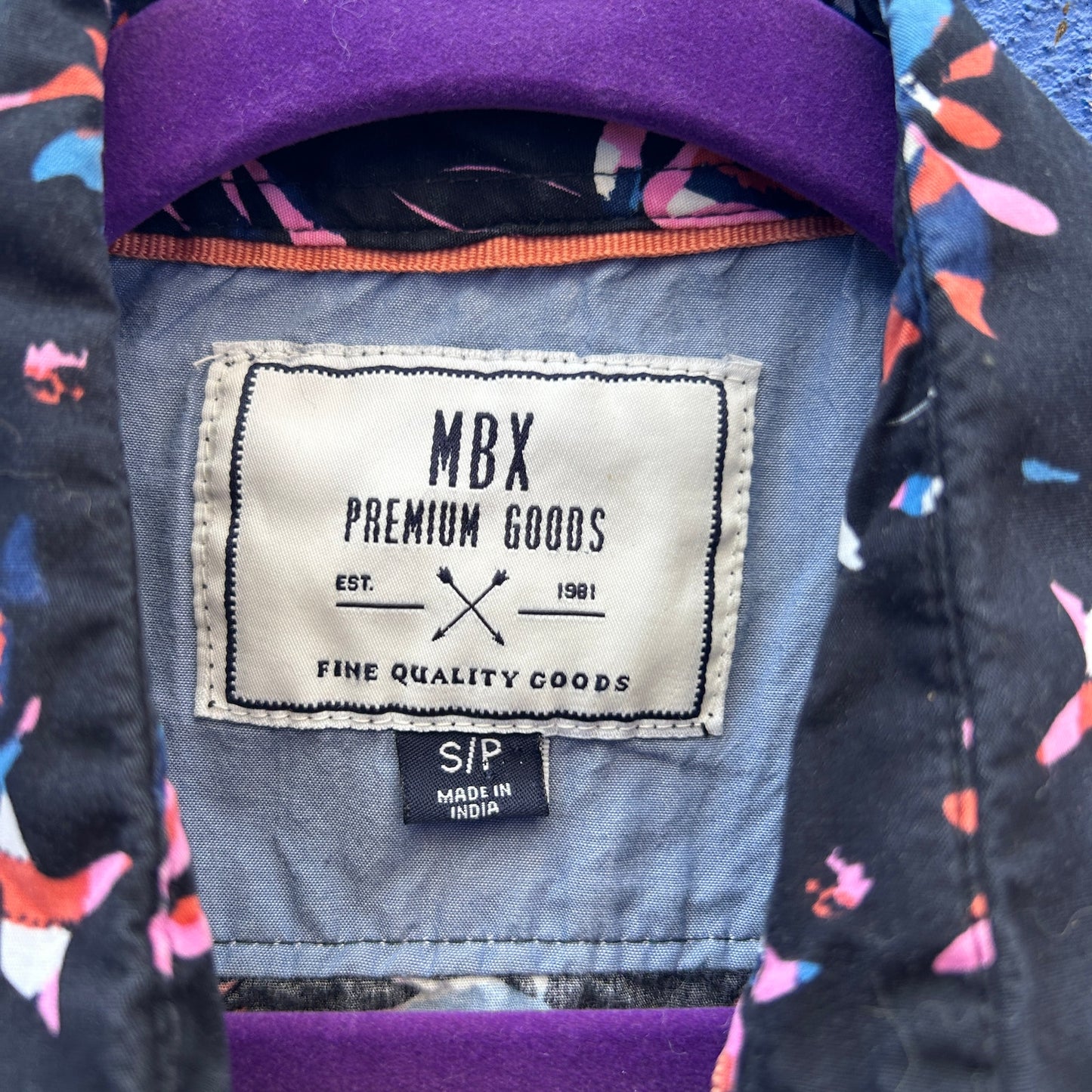 mbx premium goods abstract print short sleeve button down