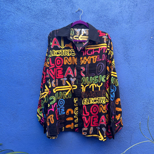 live 4 truth bold neon word graphic dolman sleeve shacket