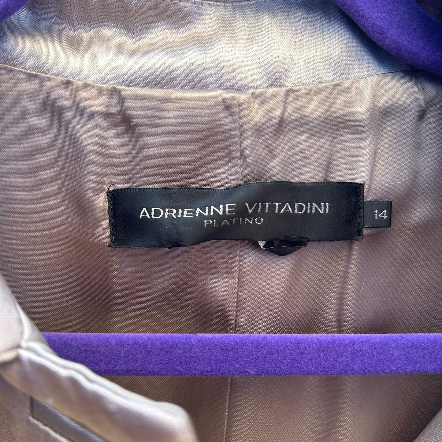 adrienne vittadini platino taupe silk blend trench coat