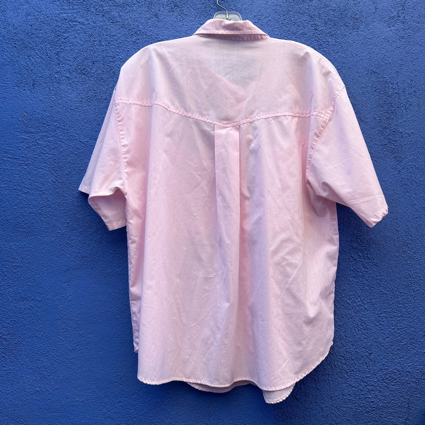 vintage 80s venezia pink button up