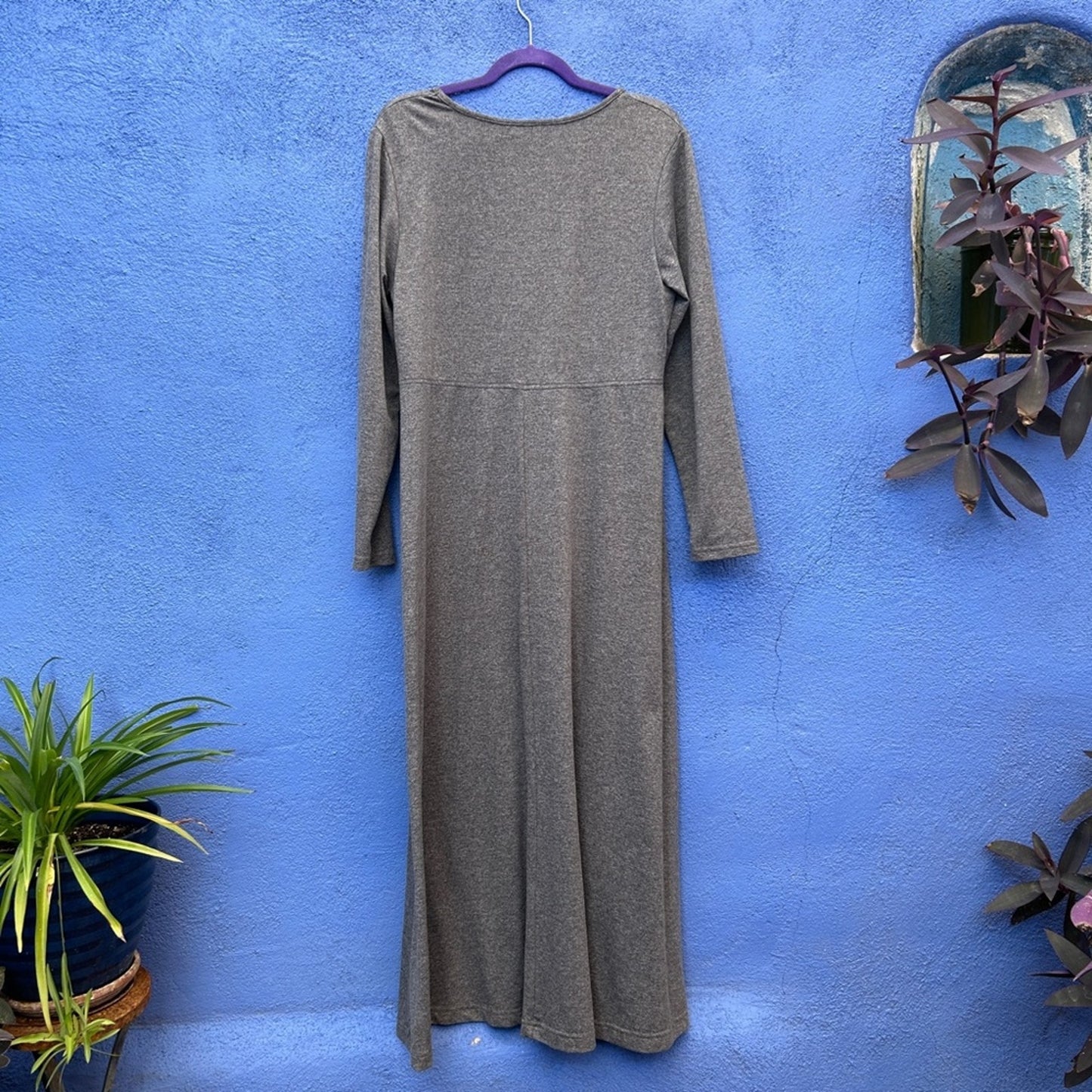 LL Bean Gray Jersey Market Dress