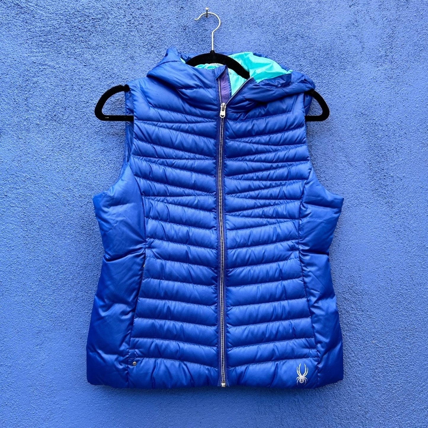 Spyder Women's Blue Hooded Puffer Vest