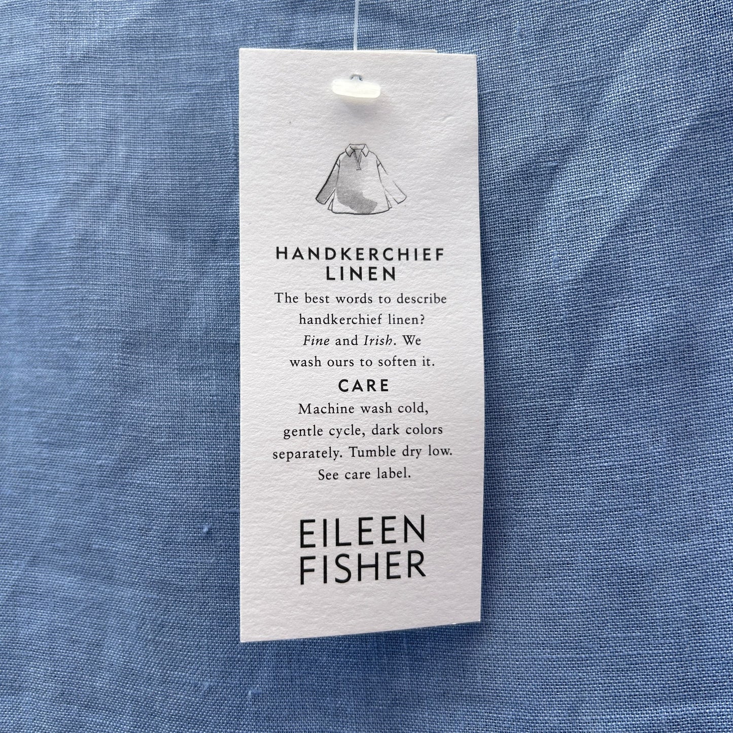 eileen fisher women light blue irish handkerchief linen tank - nwt