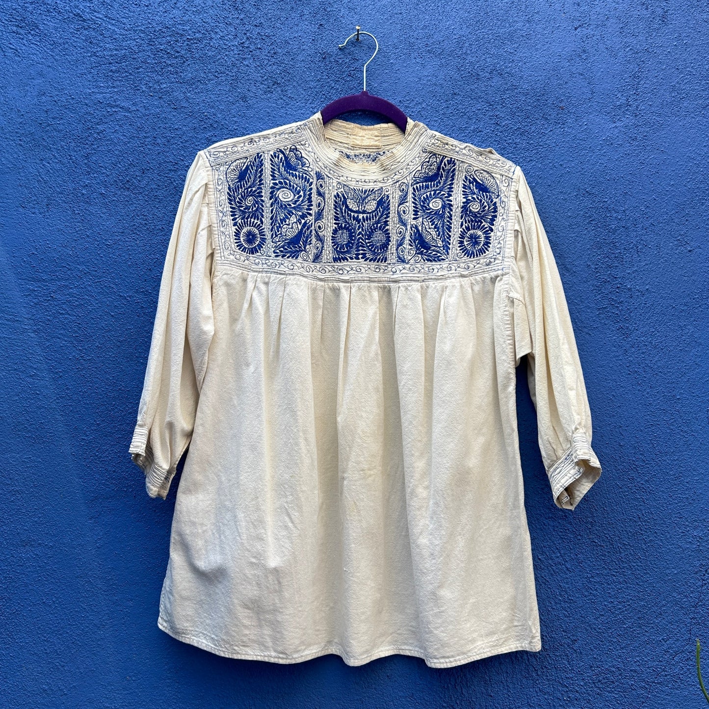 vintage cotton mexican embroidered peasant top