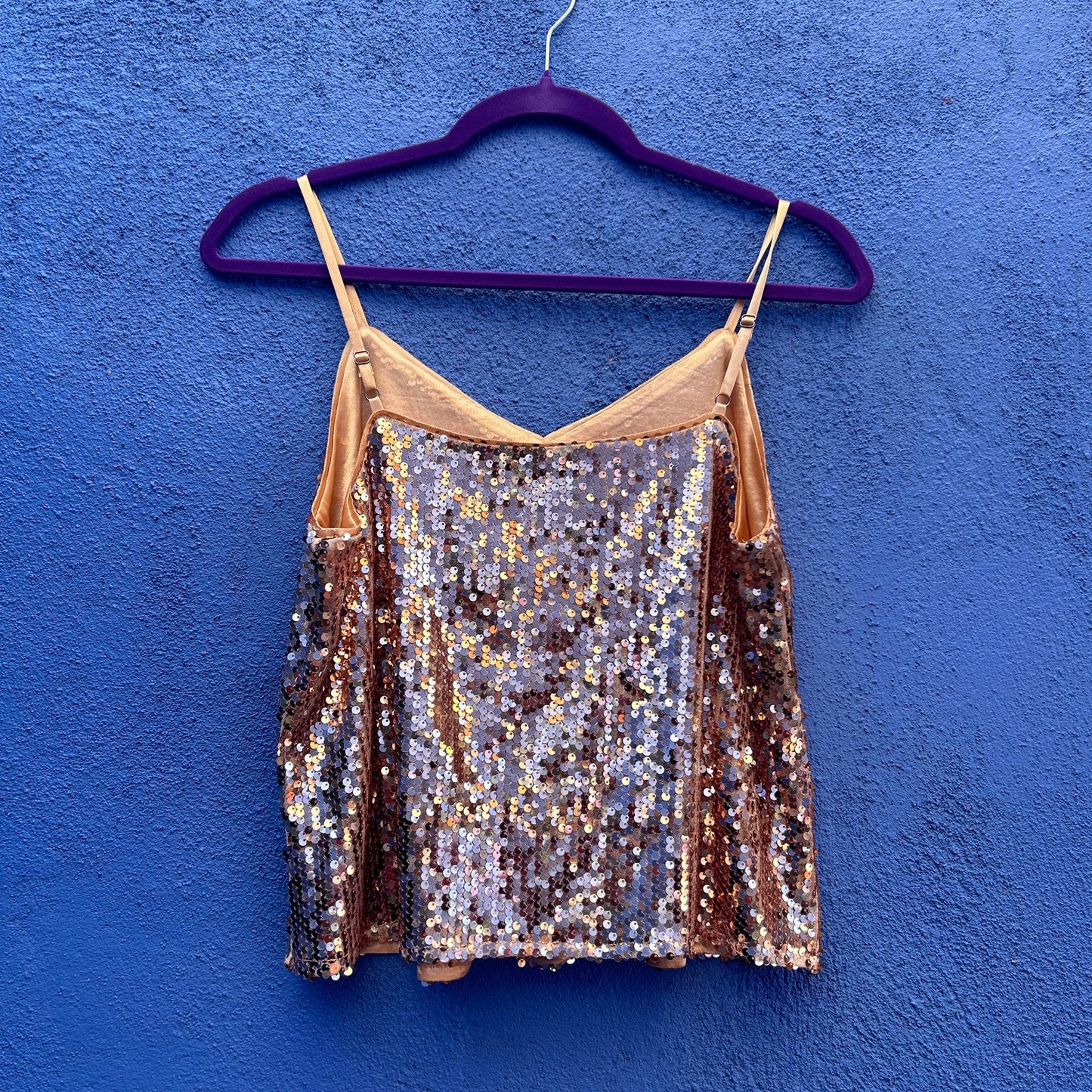 allegra k rose gold sequined cami