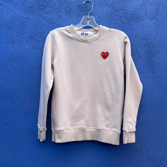 play comme des garcons creamy biege sweatshirt