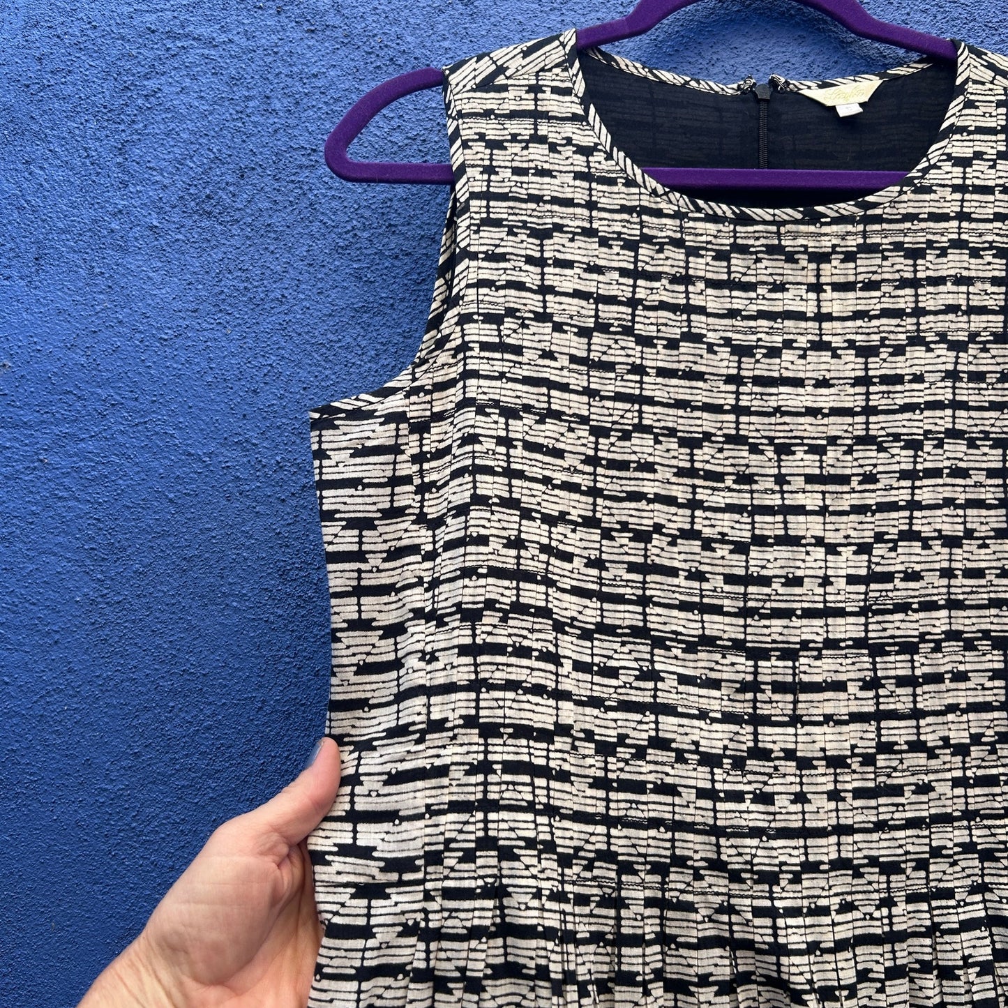 layla black and white cotton sleeveless maxi dress