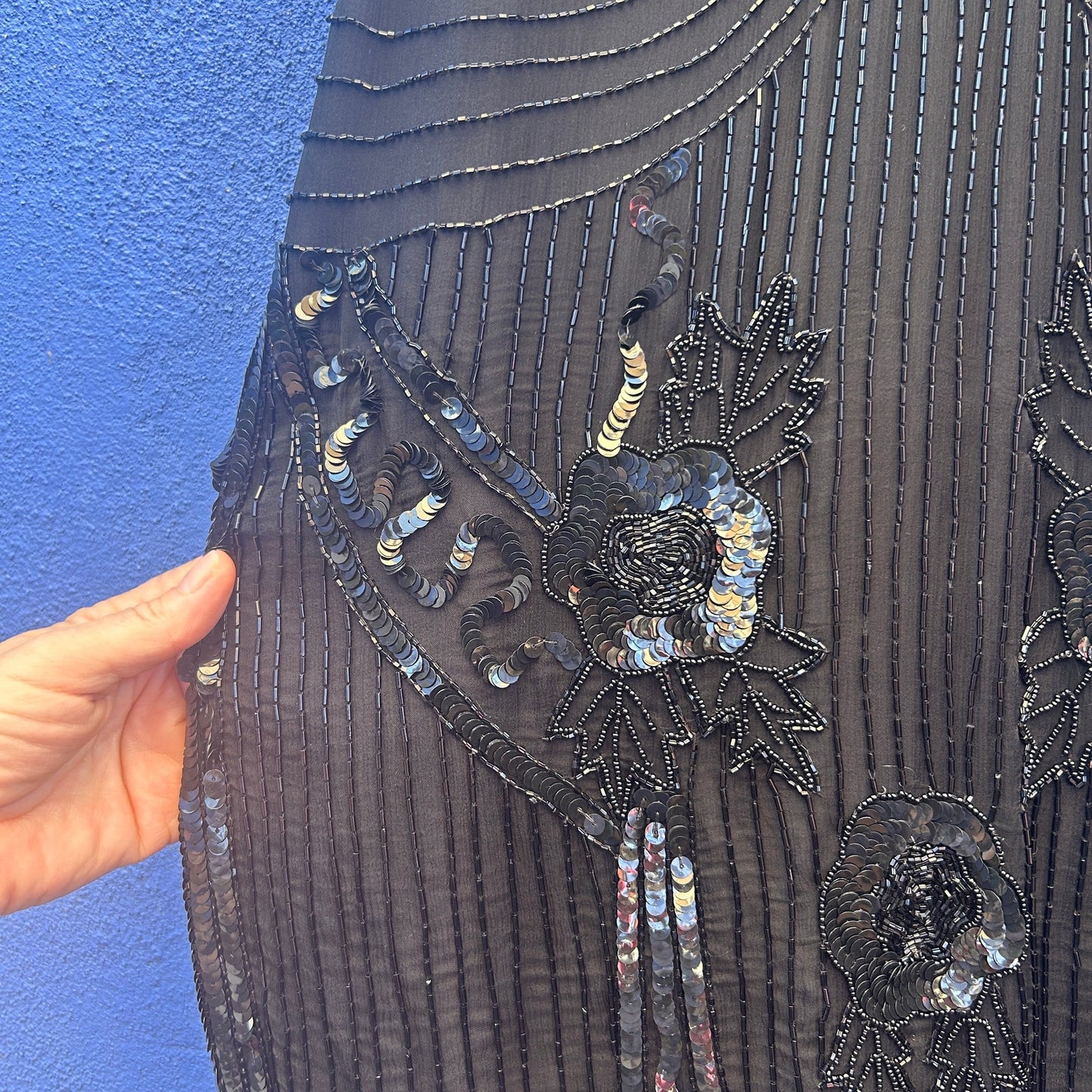 vintage stenay silk beaded cocktail dress