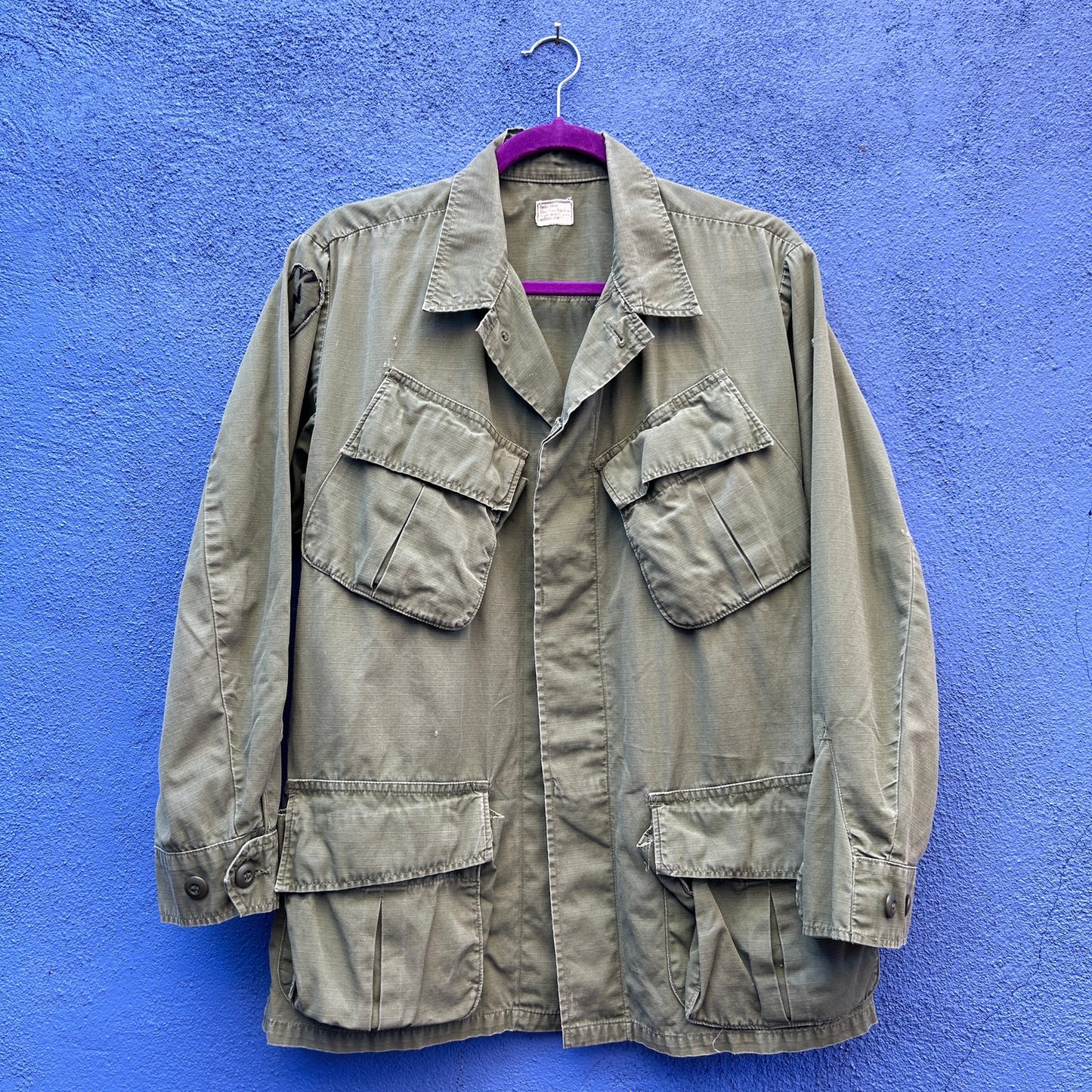 vintage tropical combat military jacket