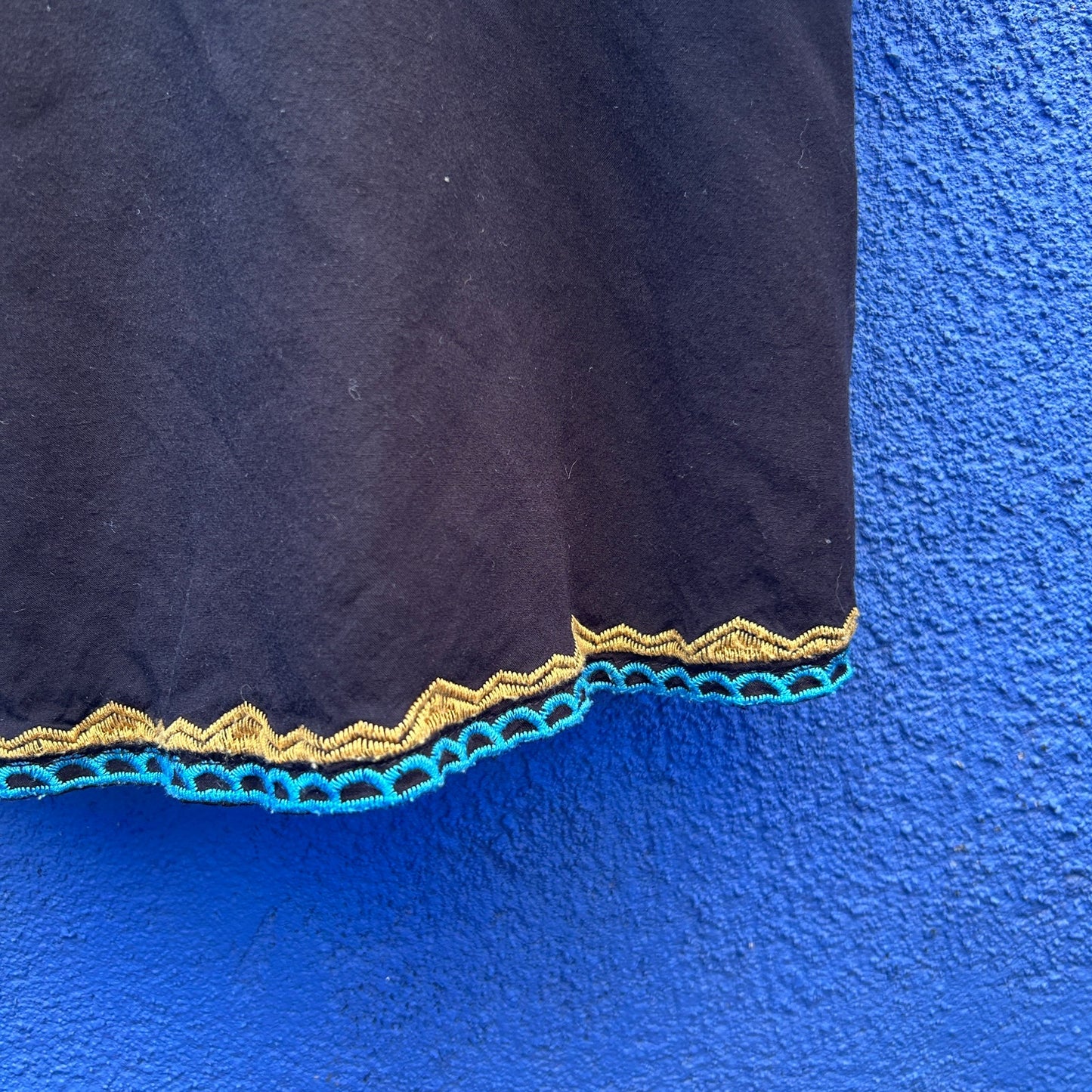 embroidered rayon black blouse