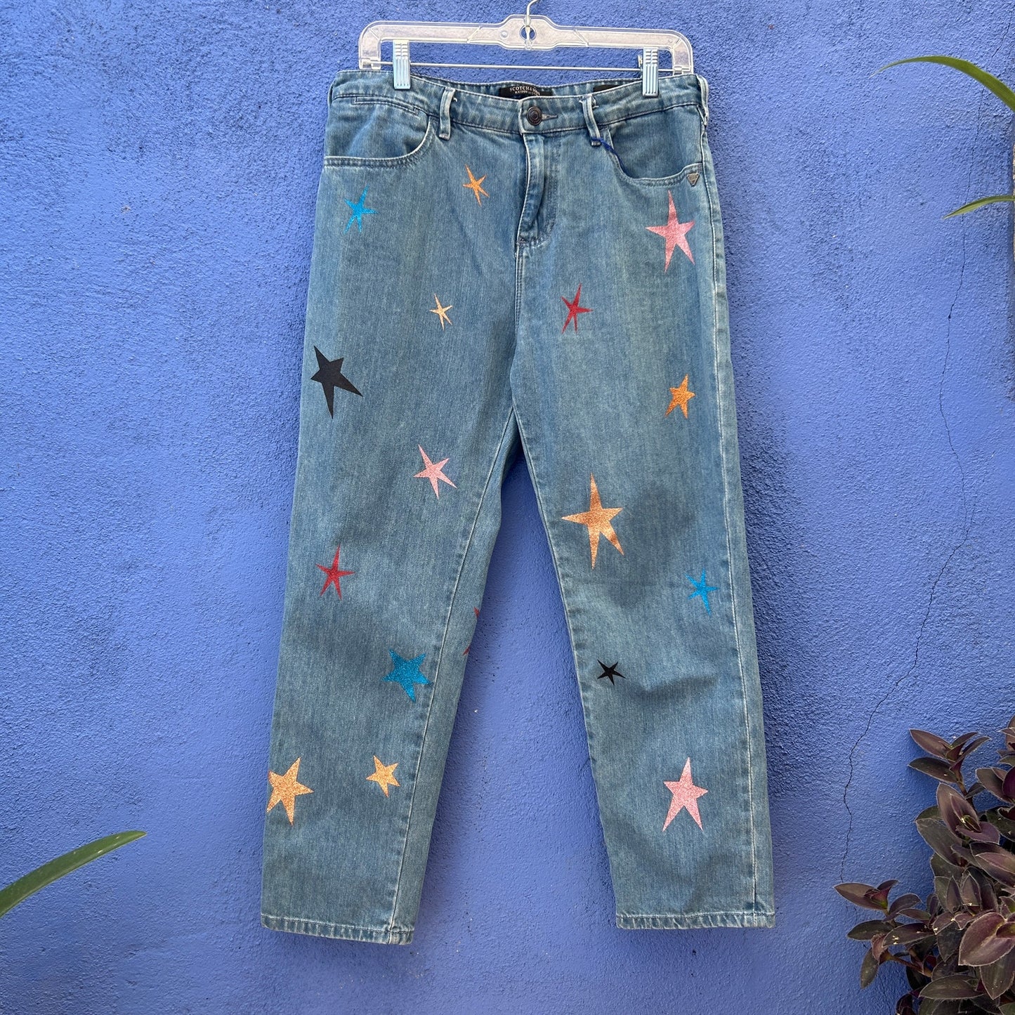 scotch & soda maison scotch johnny boyfriend star print jeans