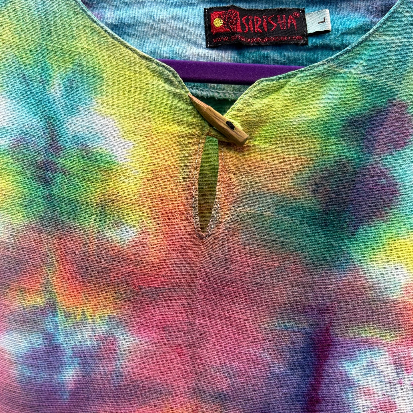 sirisha woven cotton tie dye boho hippie top