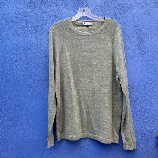 dressman linen blend raglan knit long sleeve pop over top