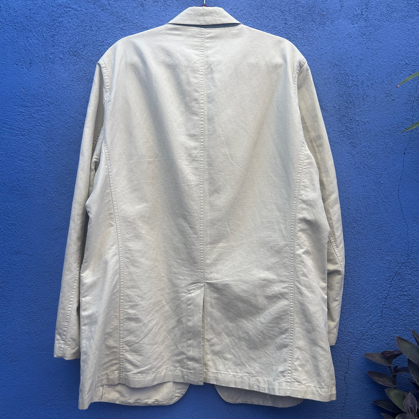 nautica beige cotton linen blend chore coat