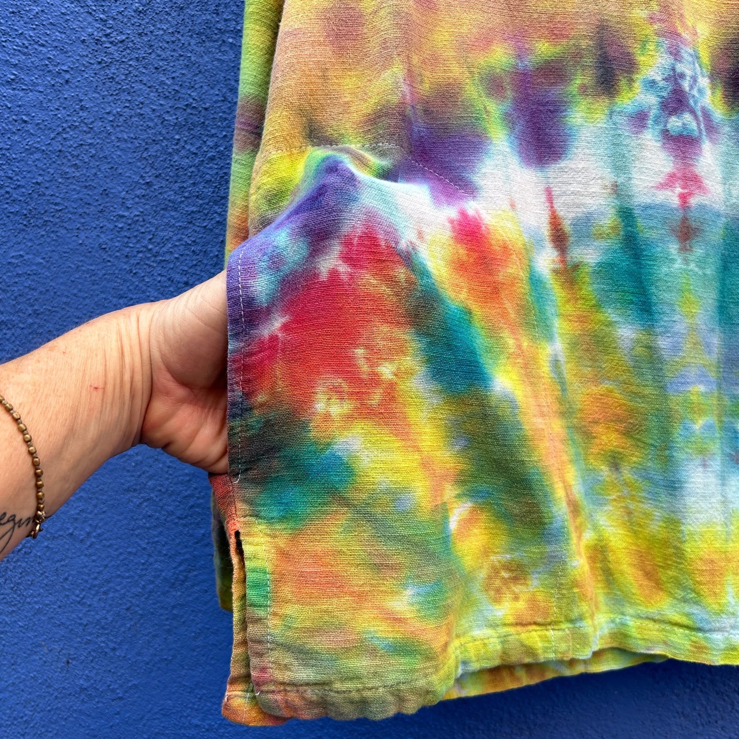 sirisha woven cotton tie dye boho hippie top