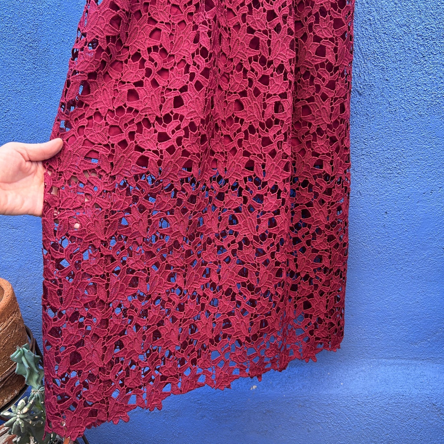 astr the label burgundy eyelet cocktail dress