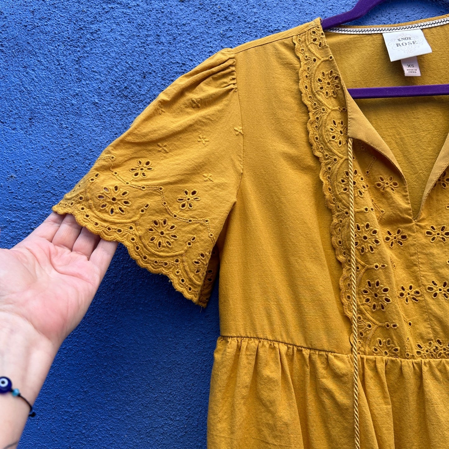 knox rose mustard cotton sweet little dress