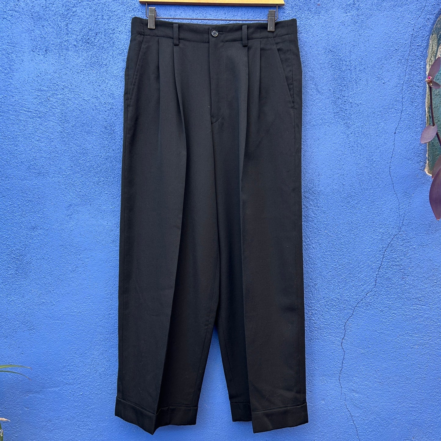 y's by yohji yamato black wool balloon leg trouser