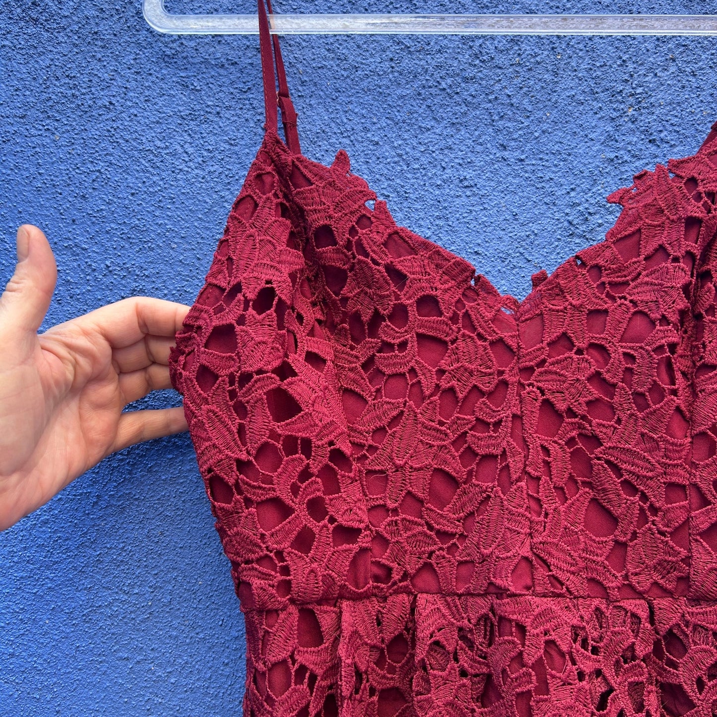 astr the label burgundy eyelet cocktail dress