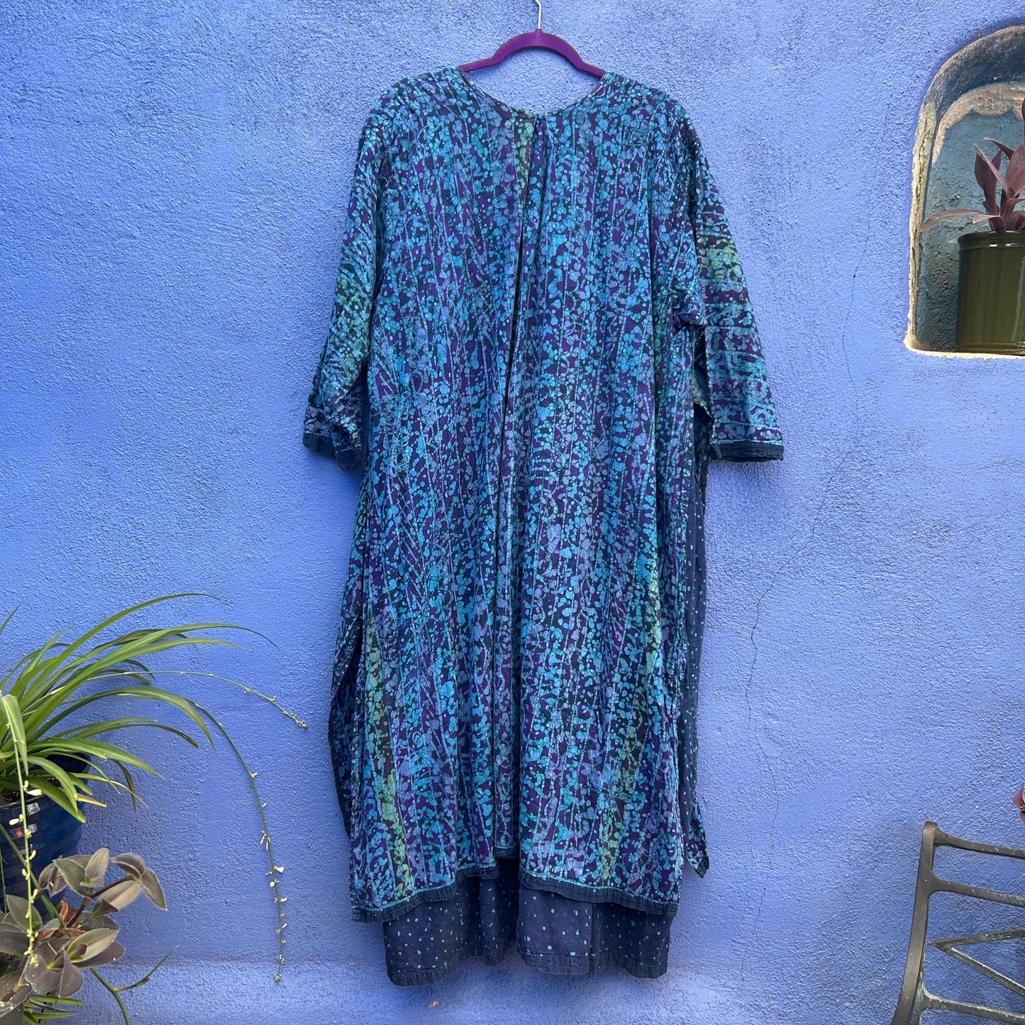 spirit of courage blue batik maxi dress