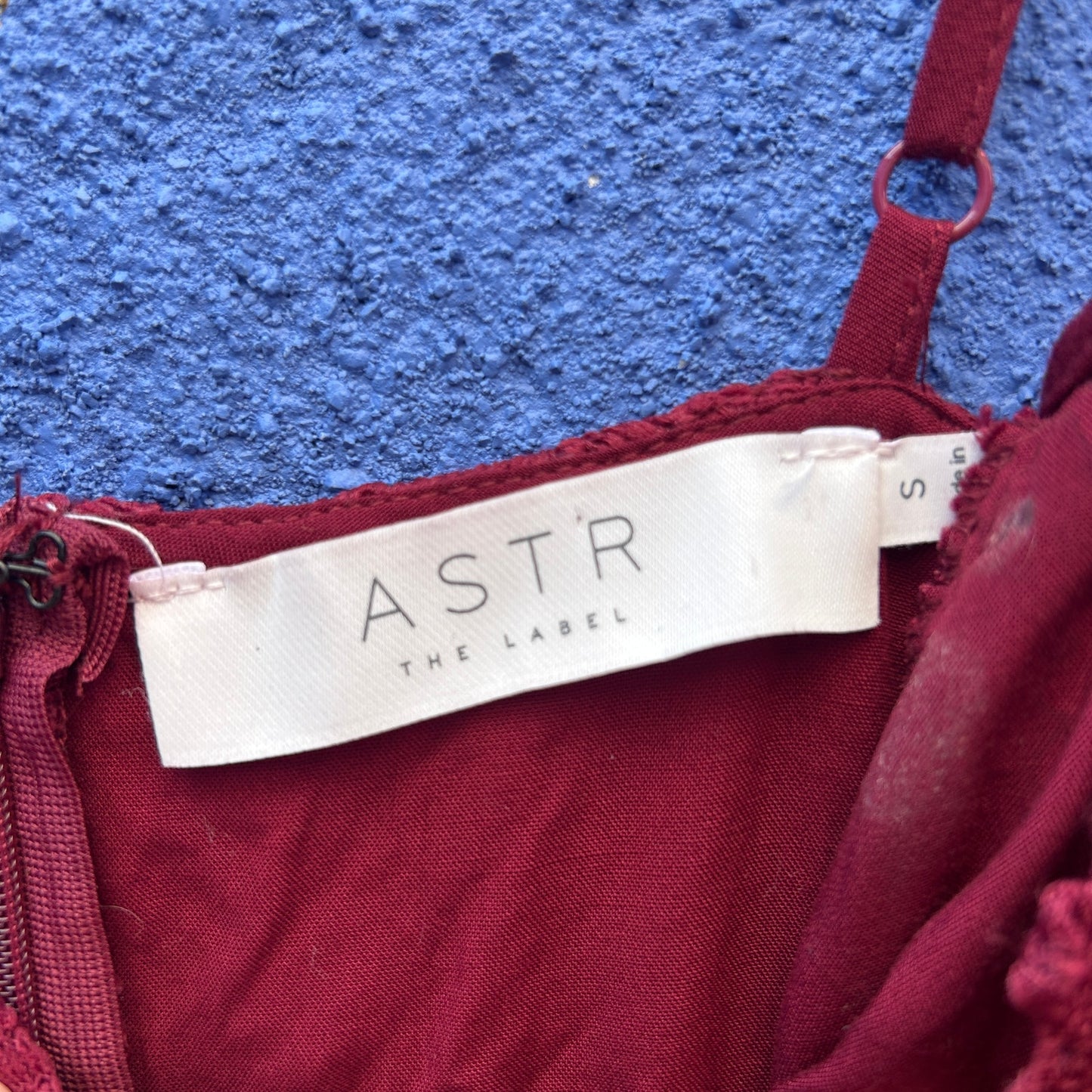 astr the label burgundy eyelet cocktail dress