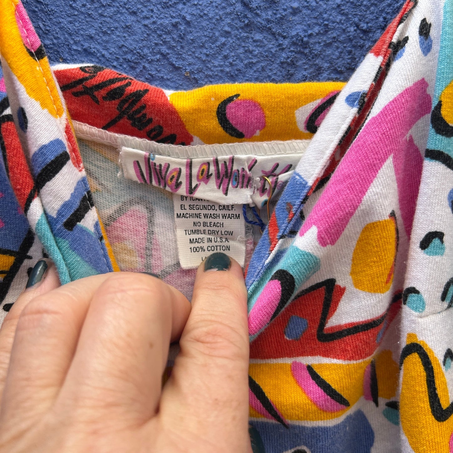 vintage 80s viva la wombat cotton dress