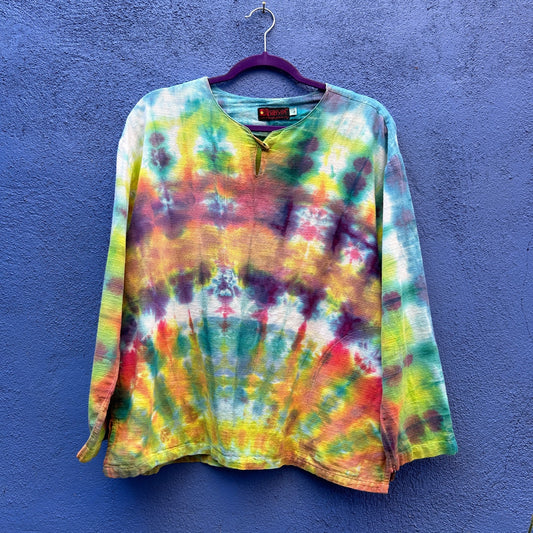 sirisha woven cotton tie dye boho hippie top