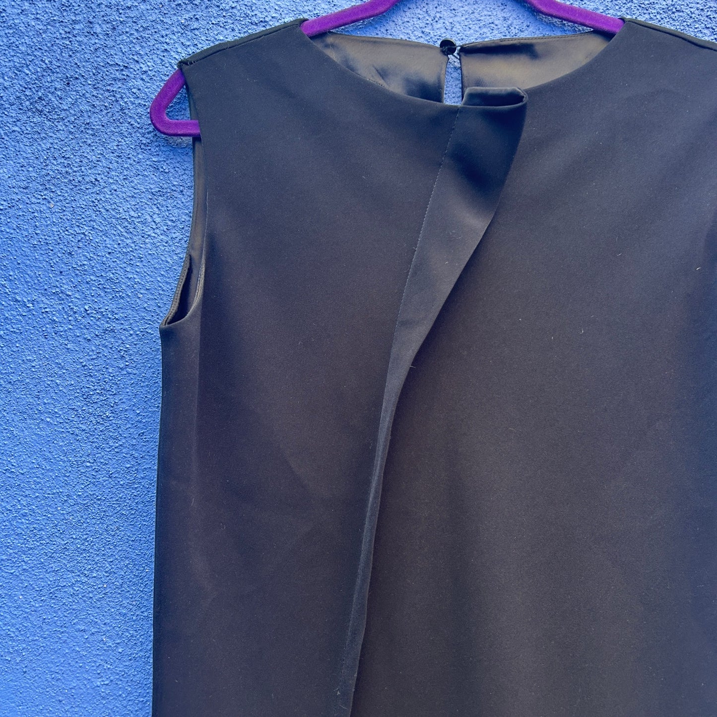 kriza vintage wool blend sleeveless black shift dress