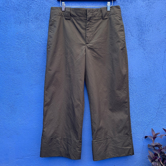 zara cropped high waist wide leg trouser