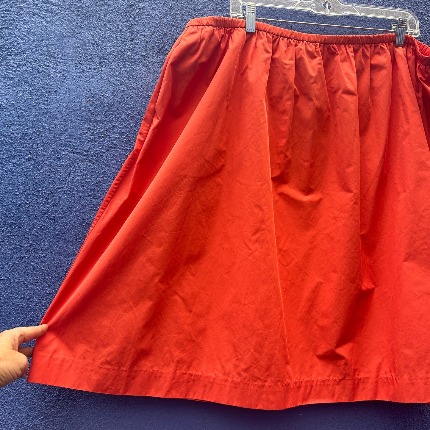 halston heritage orange poly nylon elastic waist skirt - NWT