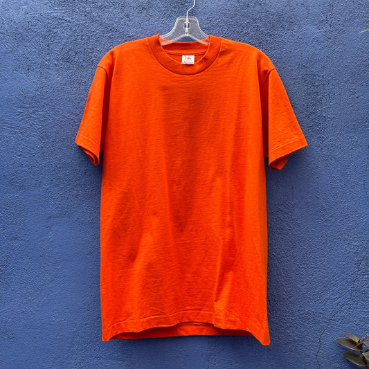 vintage 90s fruit of the loom single stitch orange cotton tee