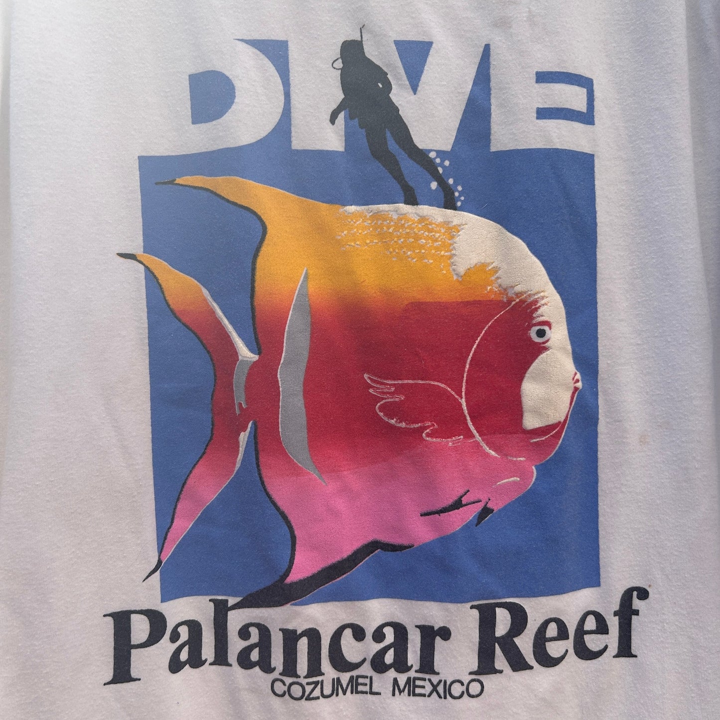 vintage dive palancar reef cozumel mexico single stitch oversized tank top