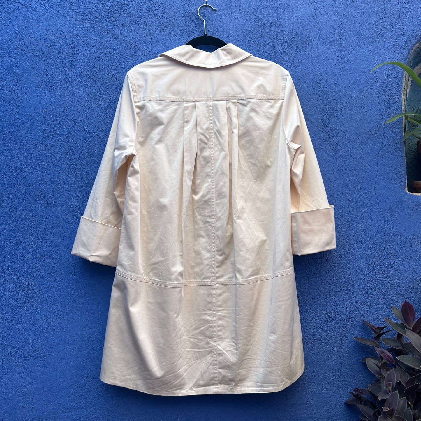 rebecca taylor cream cotton blend popover shirtdress tunic