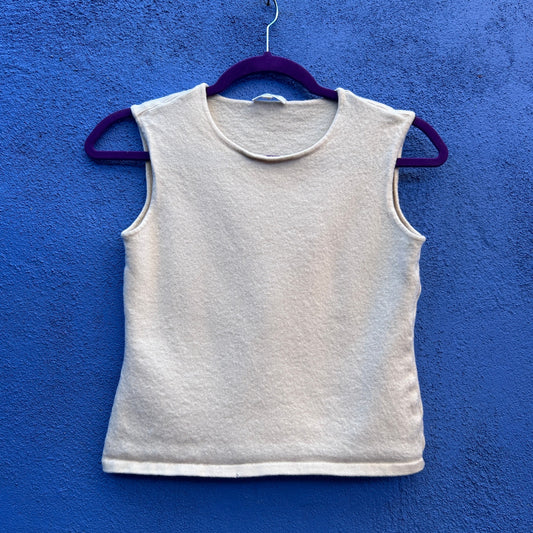 vintage escada extra fine merino wool sleeveless top - FLAWED
