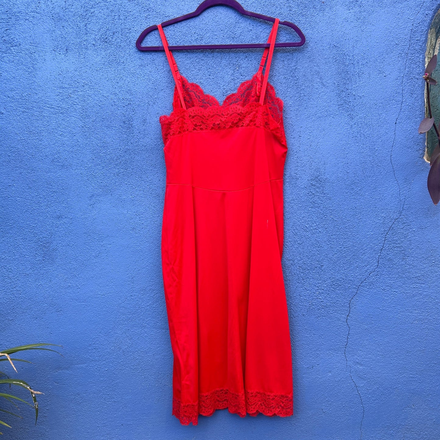 vintage red slip dress