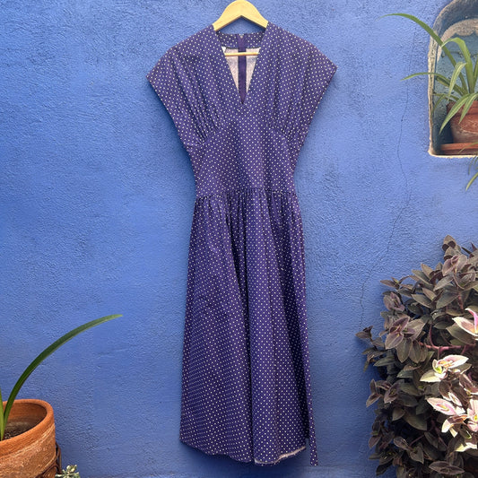 vintage 80s 90s laura ashley polka dot print cotton dress