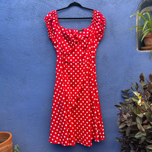 collectif london retro red and white polka dot cocktail dress