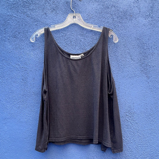 jungmaven navy blue organic cotton and hemp cropped boxy tank