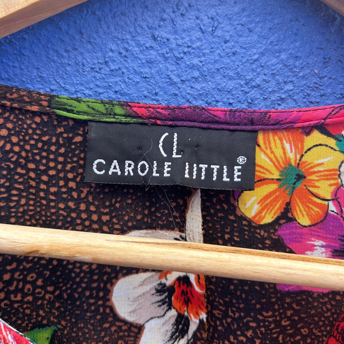 vintage carole little parrot print top