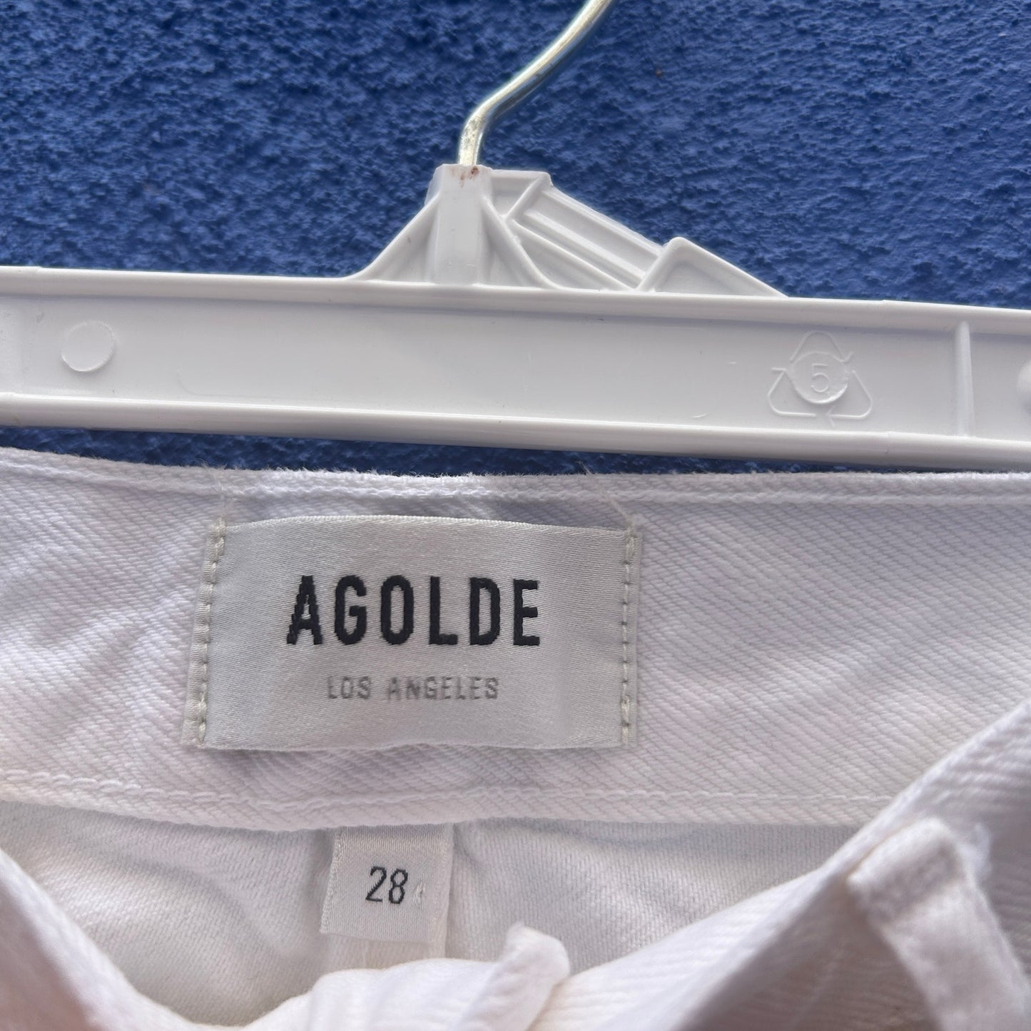 agolde white organic cotton distressed riley jean