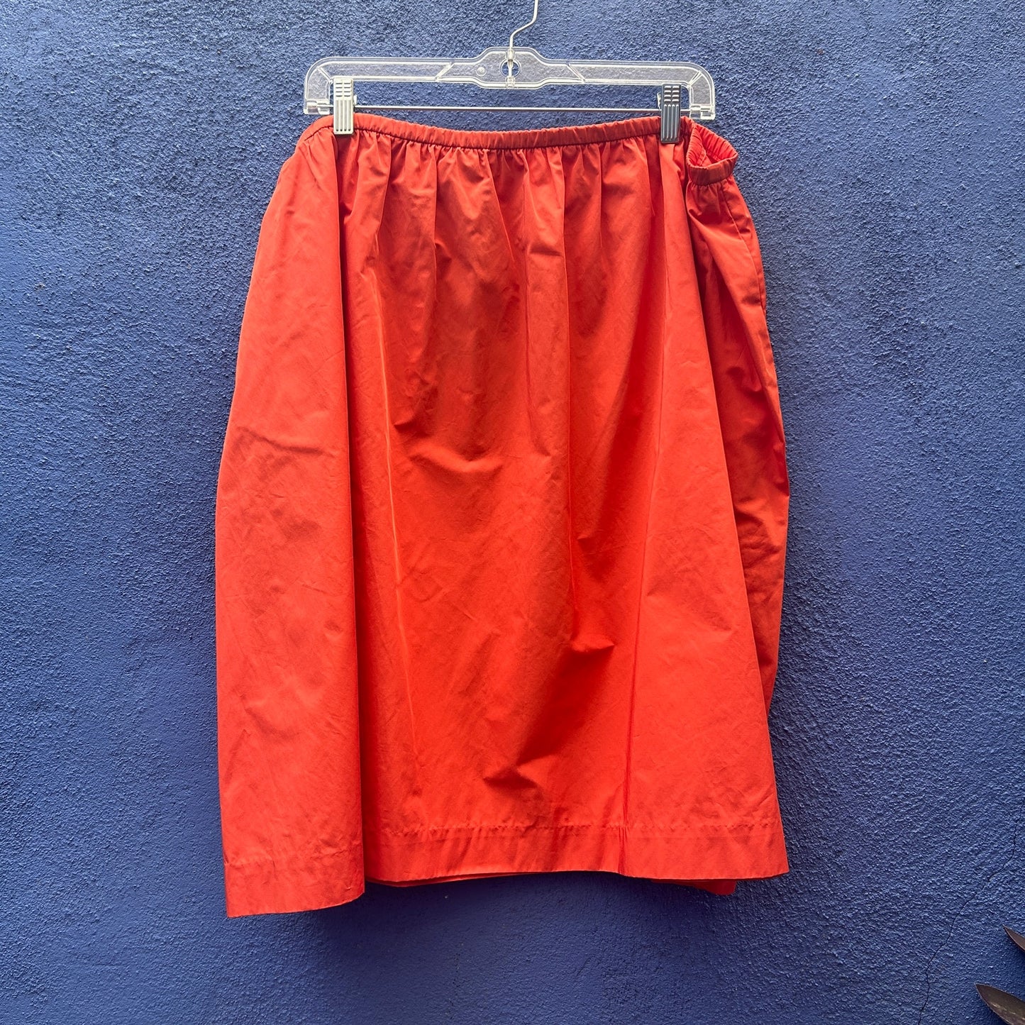 halston heritage orange poly nylon elastic waist skirt - NWT