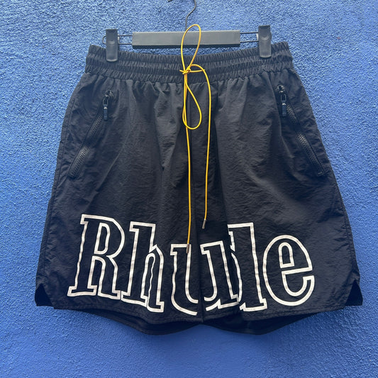 rhude black swim trunk jogging short size large