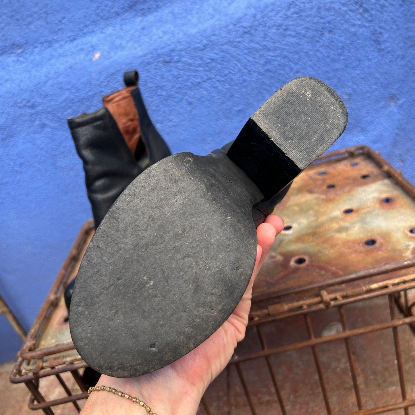 jeffrey campbell black leather block heel ankle bootie