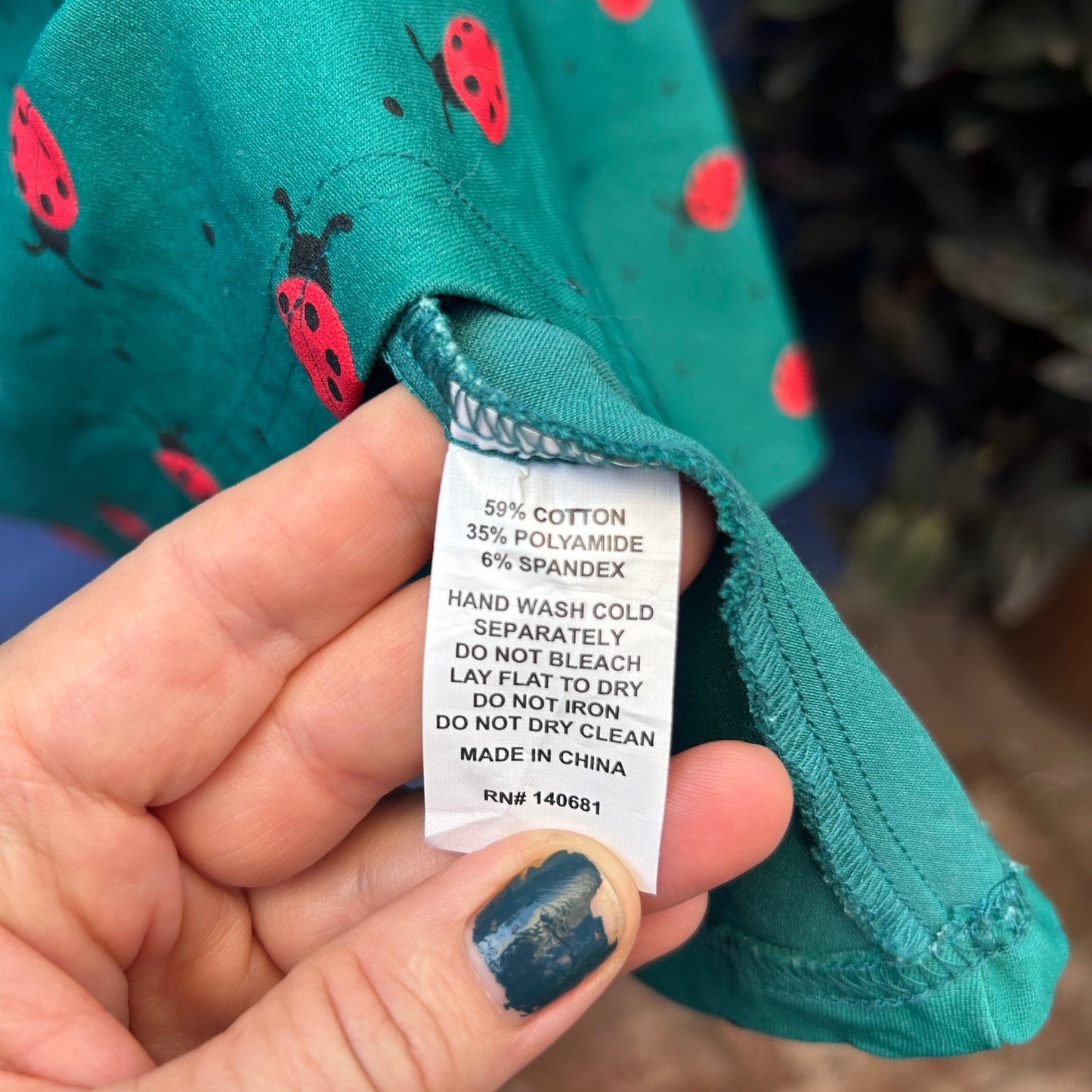 vintage vibe ladybug print long sleeve midi dress