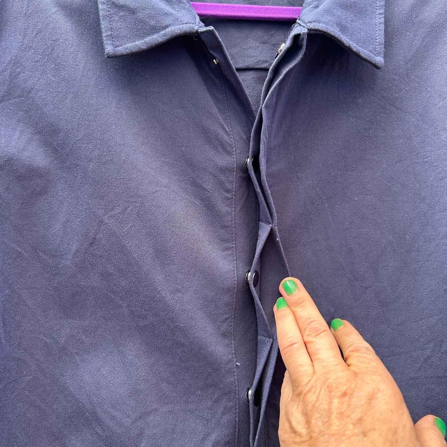 universal standard navy kate twill short sleeve jumpsuit