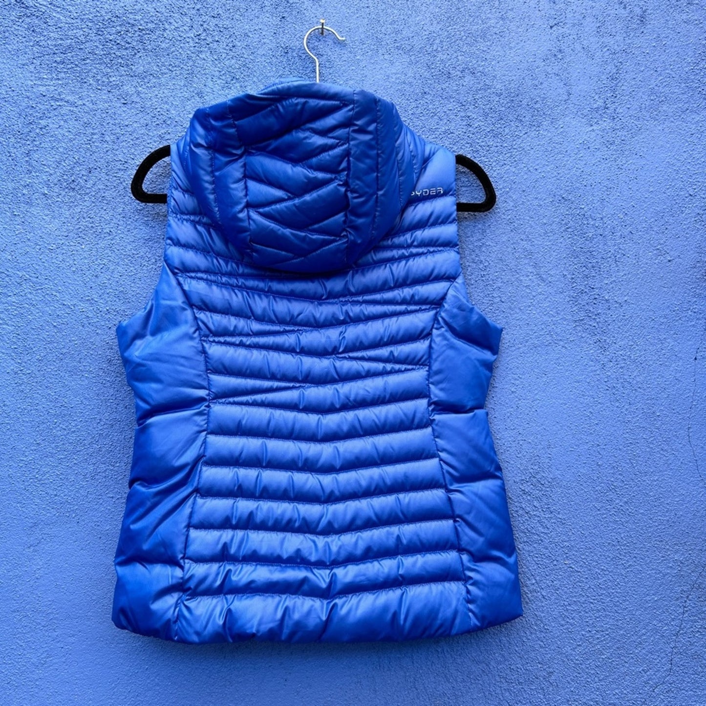 Spyder Women's Blue Hooded Puffer Vest