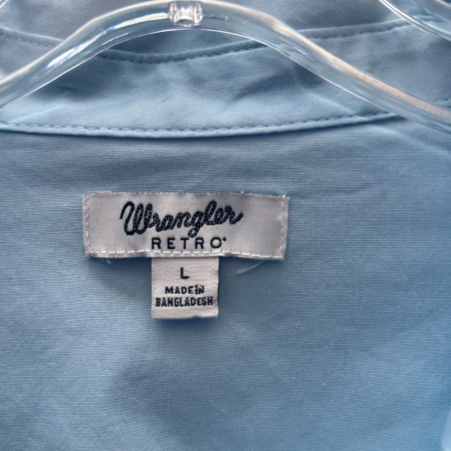 wrangler retro light blue western shirt