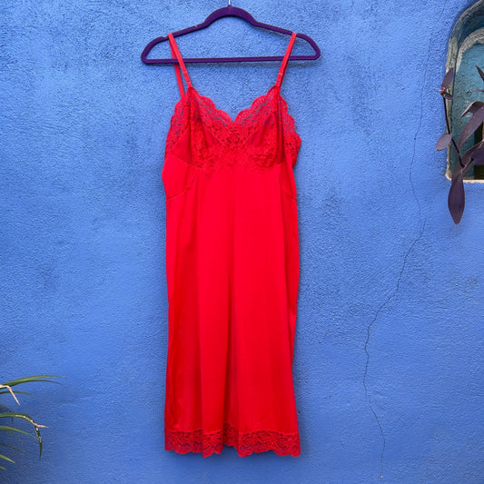 vintage red slip dress